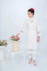 White Fully Embroidered Chikankari 3-Piece
